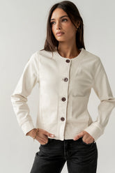 Cozette Barrel Jacket in Off White