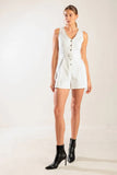 TAKE THE LEAD WHITE SLEEVELESS ROMPER