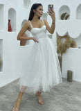 A Line Sweetheart symmetrical Satin Wedding Dresses With Cascading Ruffles