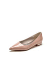 Simple Pointed Toe Slip on Patent Leather Low Heels