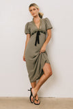 Selah Lace Trim Midi Dress in Sage FINAL SALE