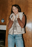 Liv Sherpa Vest in Taupe FINAL SALE