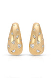 Bezel Crystal Dotted Hoop Earrings
