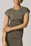 Lauren Tee Shirt Mini Dress in Olive FINAL SALE