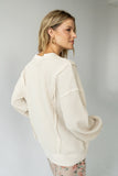 Trace Waffle Knit Top in Cream FINAL SALE