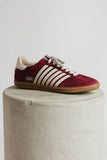 Stevie Striped Sneaker in Wine FINAL SALE