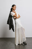 Lace Button Up Dress in Cream FINAL SALE