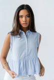 Julian Collared Blouse in Blue