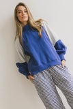 Drew Colorblock Sweatshirt in Blue FINAL SALE