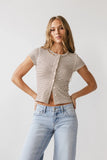 Trisha Striped Top in Brown