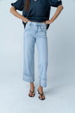 Kenyen Cuffed Wide Leg Jeans