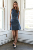 TURN A NEW LEAF DENIM MINI DRESS