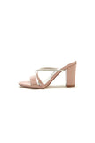 Nude Pink and Silver High Heeled Sandals