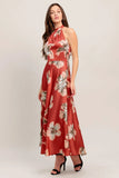 CANT LOOK AWAY CORAL RED MIDI DRESS FINAL SALE