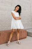 Livia Contrast Mini Dress in White FINAL SALE