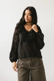 Calispell Sheer Collared Blouse in Black FINAL SALE