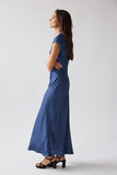 Hanna Satin Maxi Dress in Blue FINAL SALE