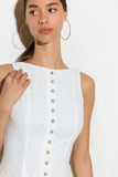 AT FIRST GLANCE WHITE EYELET MINI DRESS