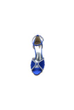 Elegant Rayel Blue Satin Pump with Rhinestone Accents