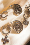 LUV AJ Rosette Coil Charm Hoops