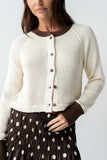 Ella Contrast Cardigan in Cream
