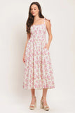 PETALS PROMISES PINK MIDI DRESS