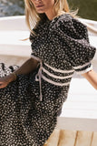 Kendra Ditsy Floral Midi Dress in Black FINAL SALE