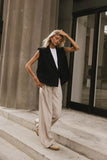 Reese Striped Slacks in Cream FINAL SALE