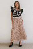 Yani Ruffle Tulle Maxi Skirt in Mauve FINAL SALE