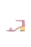Party Suede Peep Toe Sandals Chunky Heel Evening Shoes With Ankle Strap