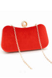 Eye Catching Imitation Velvet Chain Clutch Bag