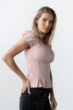 Mallory Pleated Blouse in Pink