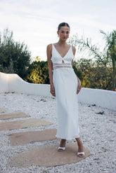 Del Rey Lace Satin Maxi Dress