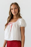 Claire Poplin Blouse in Off White