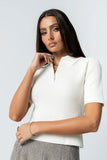 Cami Ribbed Sweater in Cream