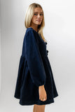 Tyler Peplum Mini Dress in Dark Wash FINAL SALE
