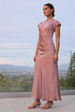 Hannah Satin Maxi Dress in Mauve