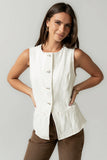 Hudson Denim Vest in White FINAL SALE