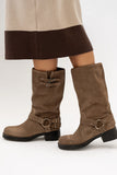 Steve Madden Astor Moto Boot in Taupe Suede FINAL SALE