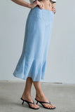 Gigi Polka Dot Midi Skirt in Blue
