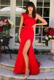 38908 Ava Presley One Shoulder Ruffle Dress