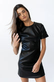 Moxie Vegan Leather Mini Dress in Black FINAL SALE