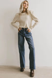 Kelcey Waffle Knit Top in Cream FINAL SALE