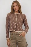 Courtney Scalloped Cardigan in Mocha FINAL SALE
