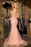 Cynthia Gown Floral Embellished Tulle Dress