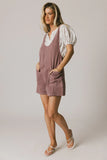 Scottie Denim Overalls in Mauve FINAL SALE