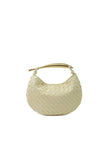 Womens Woven Dumpling Clutch Bag