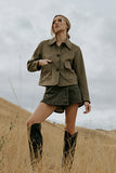 Aden Suede Jacket in Olive FINAL SALE