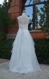 Sweetheart Lace Up Back High Low Chiffon Wedding Dress With Ruffles And Tiers