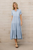 Amanda Tiered Dress in Blue FINAL SALE